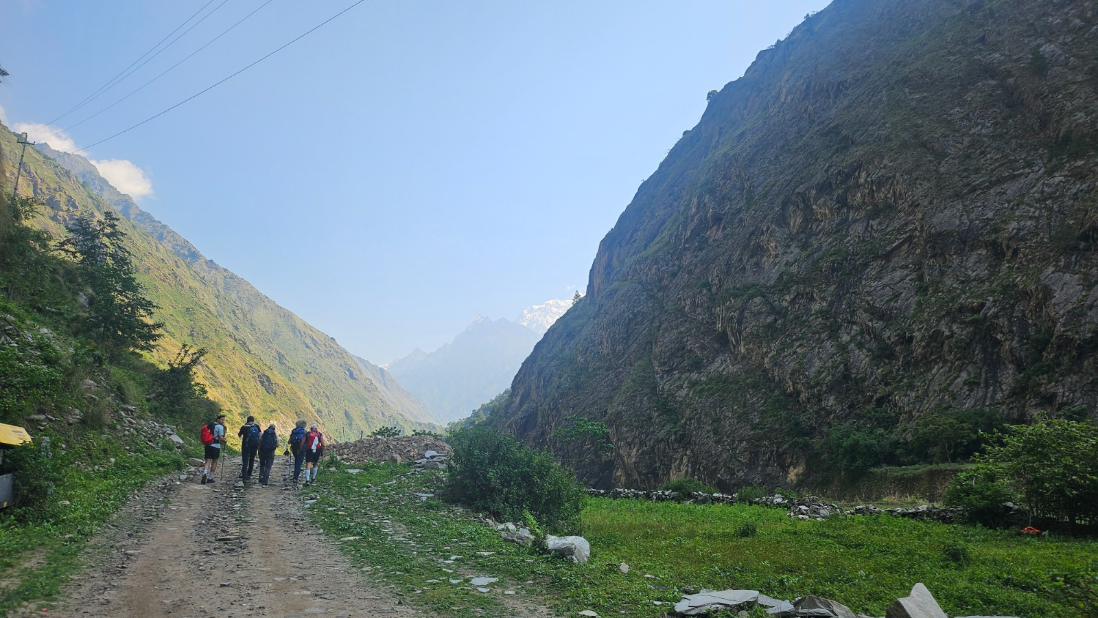 Trail near Jagat on Day 1 of the Manaslu Circuit Trek.