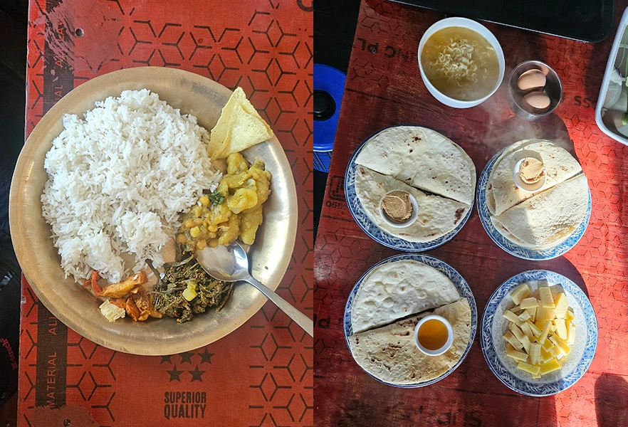 Food at Manaslu Circuit Trail