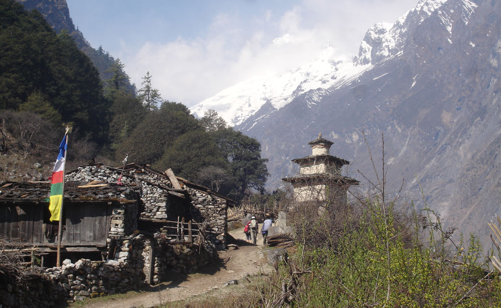 On the way during Manaslu Circuit Trek